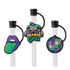 Mardi Gras Party Straw Topper Set