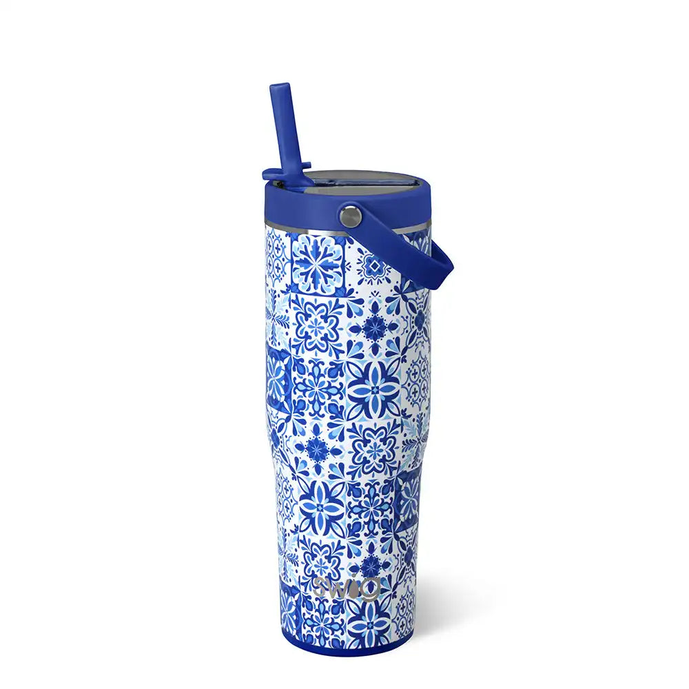 Indigo Tiles To-Go Tumbler 30oz